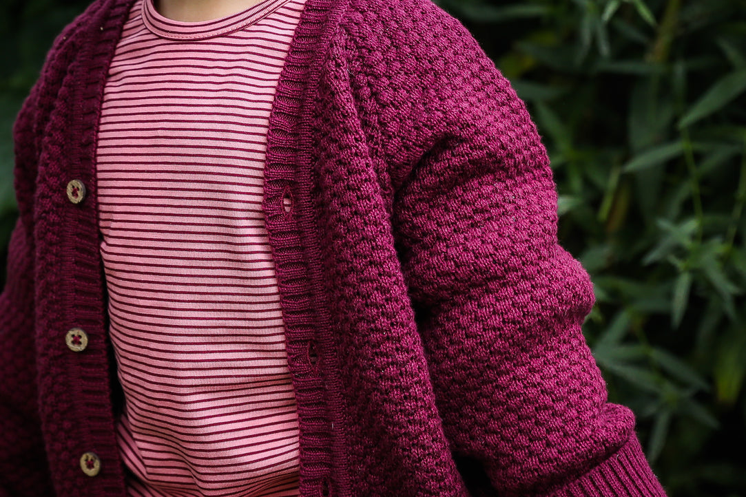 Licht roze/ bordeaux strepen shirt