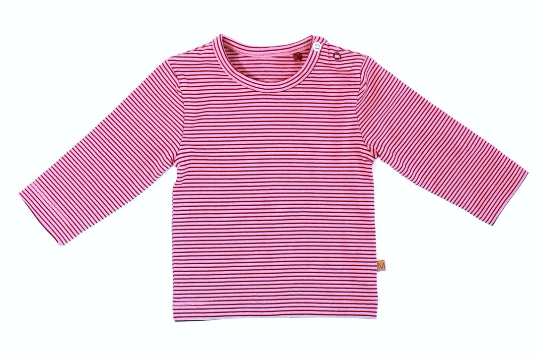 Licht roze/ bordeaux strepen shirt