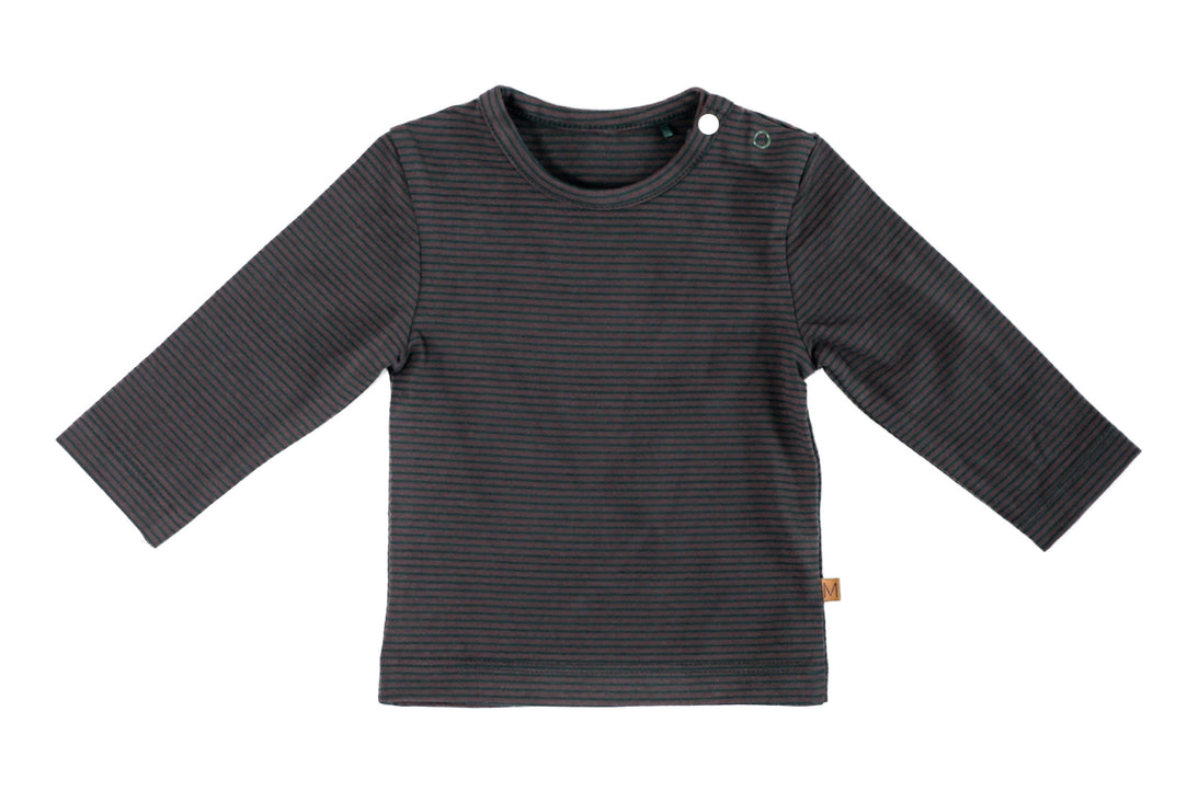 Bruin groen strepen longsleeve