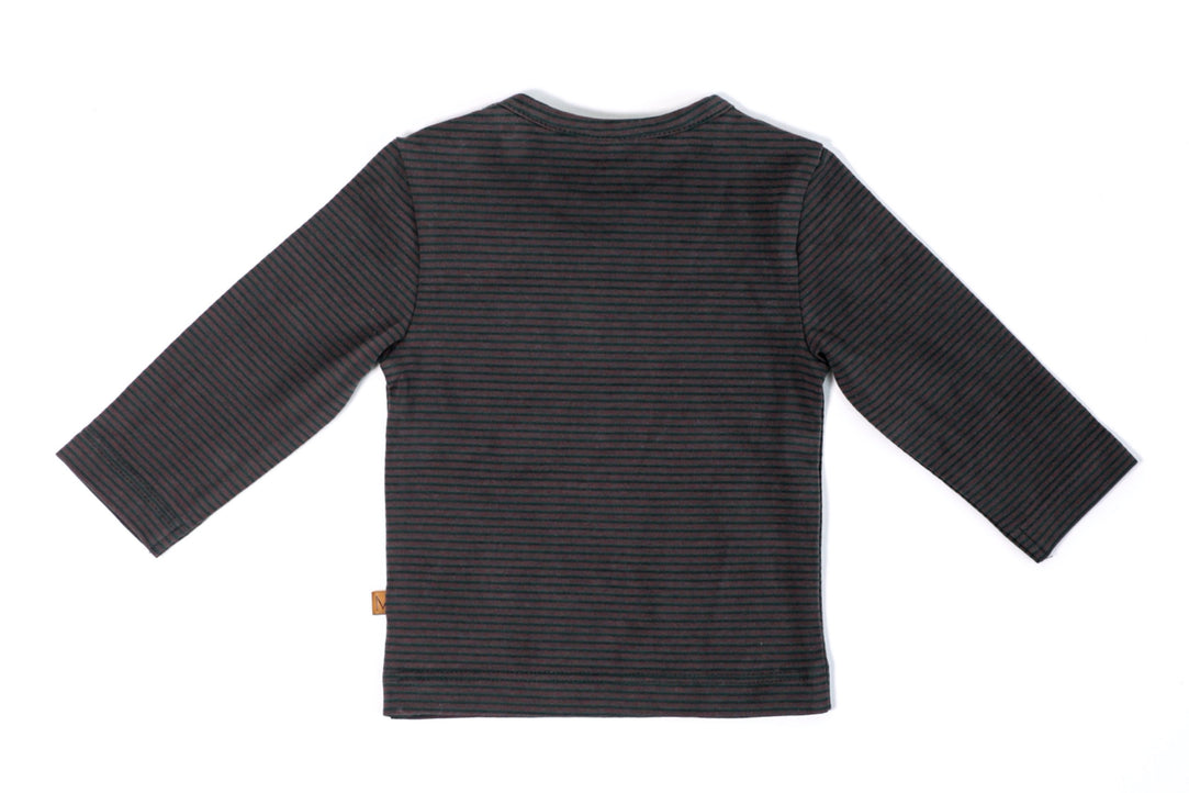 Bruin groen strepen longsleeve